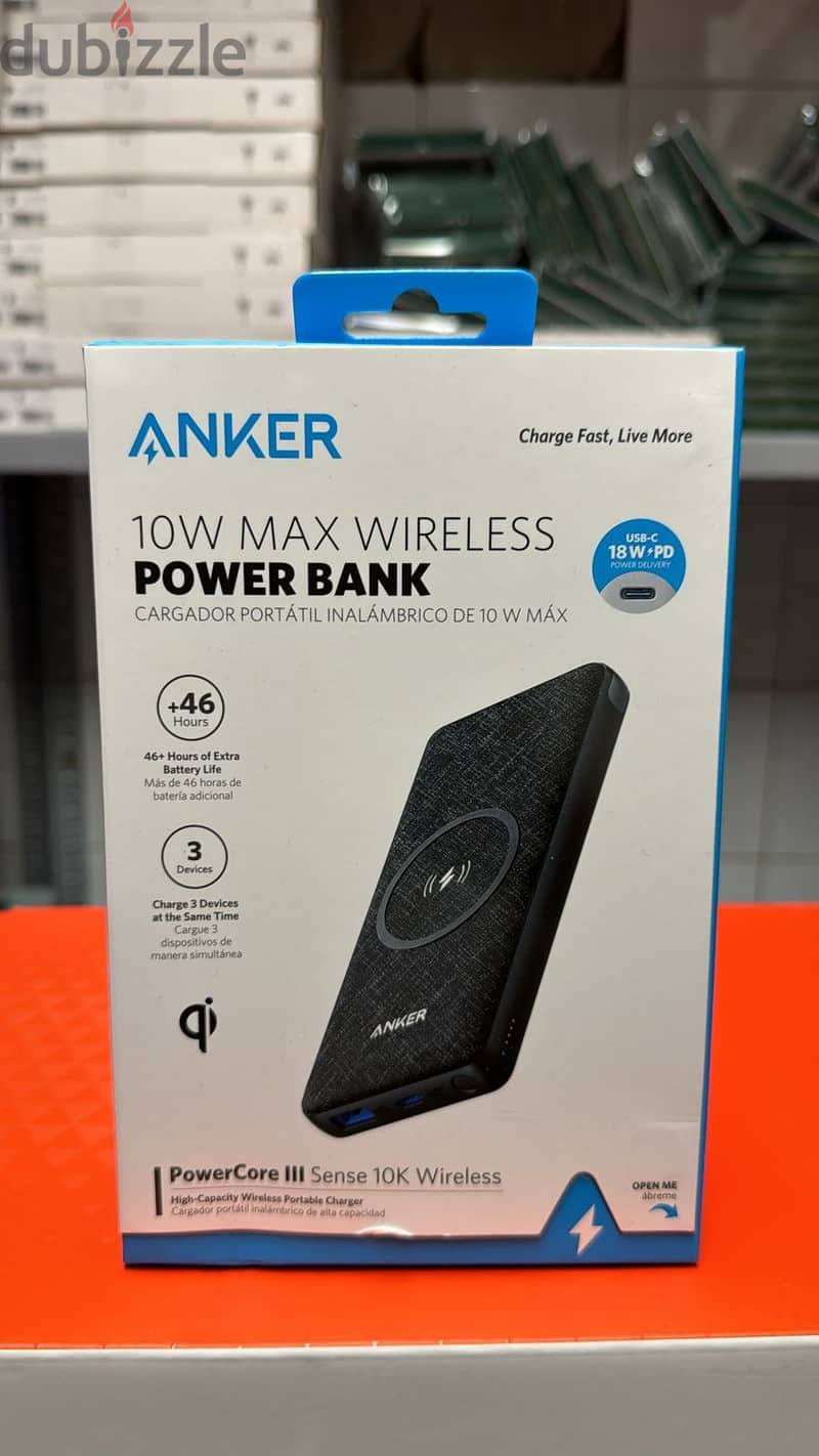 Anker 10W Max Wireless Power bank Powercore 3 Sense 10K wireless grea 0