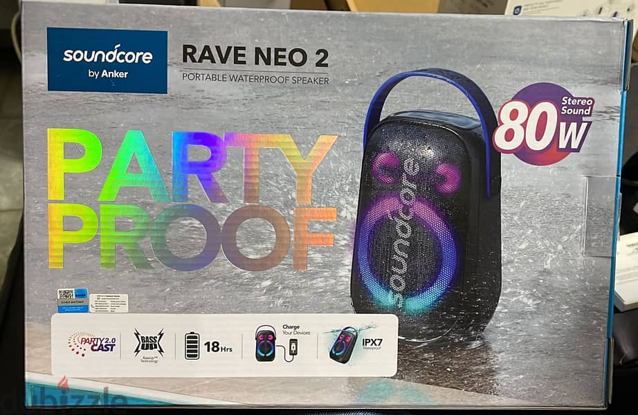 Anker soundcore rave neo 2 80w  amazing & best offer 0