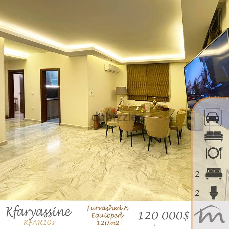 Kfaryassine | Furnished & Equipped 2 Bedrooms Apart | Panoramic View 0