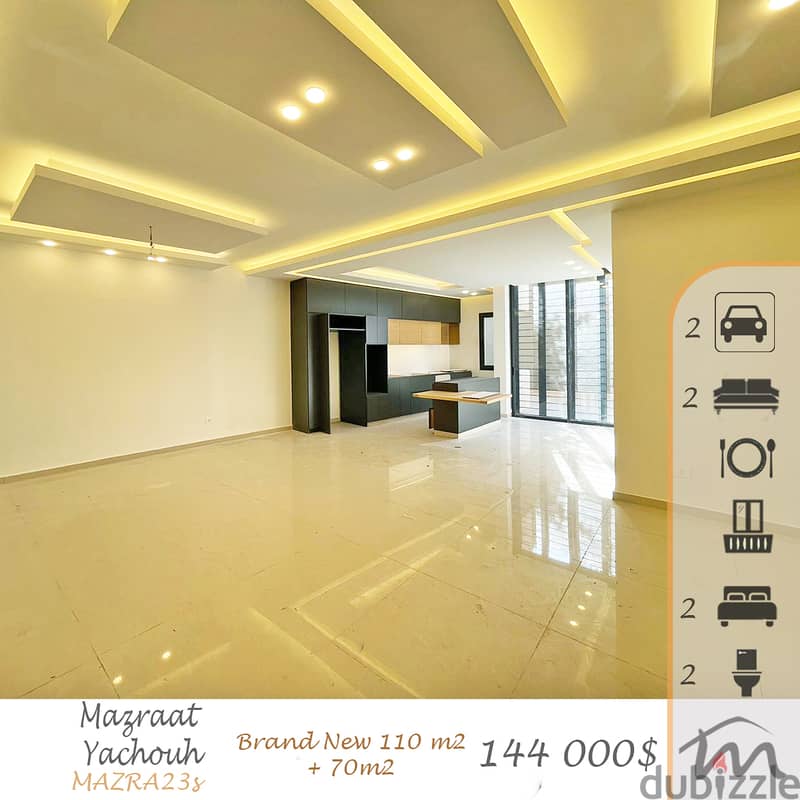 Mazraat Yashouh | Signature | Brand New Decorated 110m² + 70m² Terrace 0