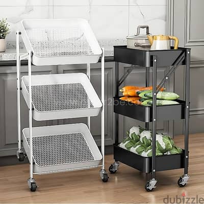 3-Tier Storage Cart | Space-Saving Organizer for Kitchen & Bath