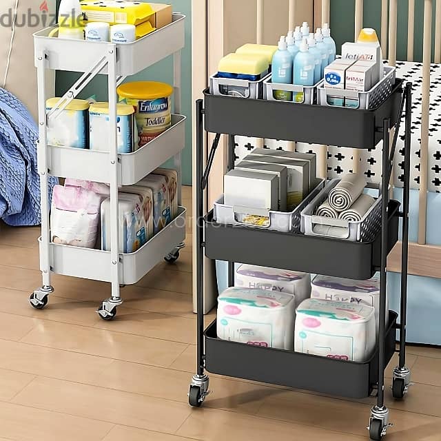 3-Tier Storage Cart | Space-Saving Organizer for Kitchen & Bath 1