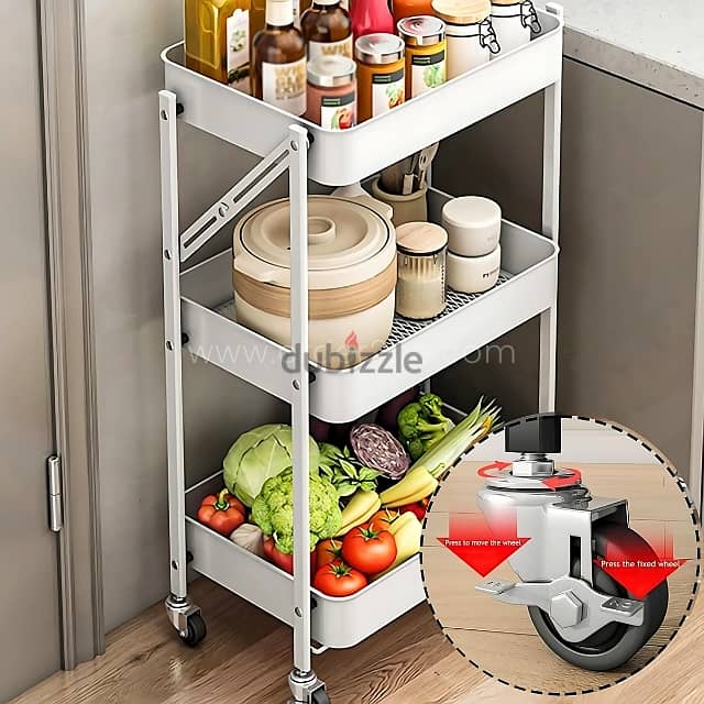 3-Tier Storage Cart | Space-Saving Organizer for Kitchen & Bath 2