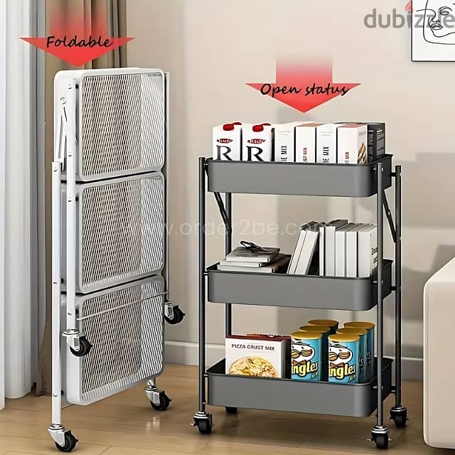 3-Tier Storage Cart | Space-Saving Organizer for Kitchen & Bath 3