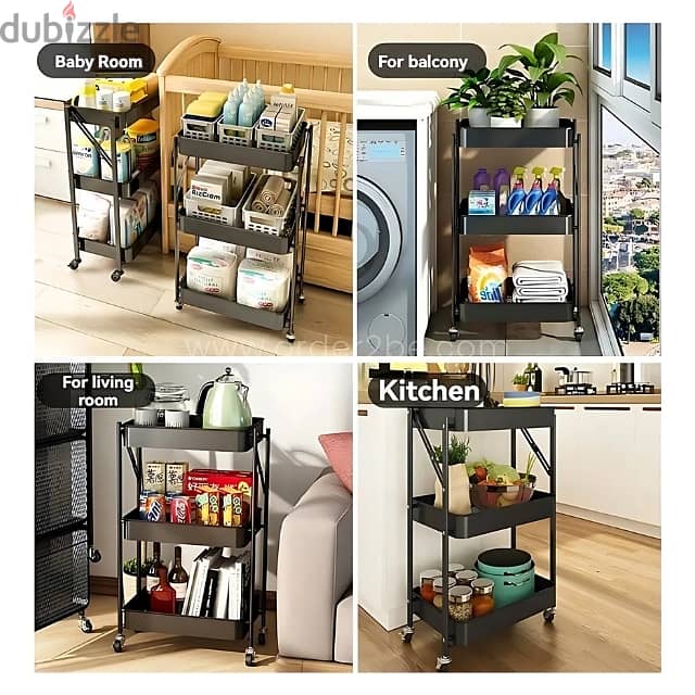 3-Tier Storage Cart | Space-Saving Organizer for Kitchen & Bath 12