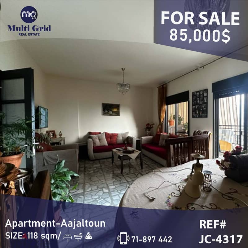 JC-4317 / Apartment for Sale in Ajaltoun , شقة للبيع في عجلتون 0