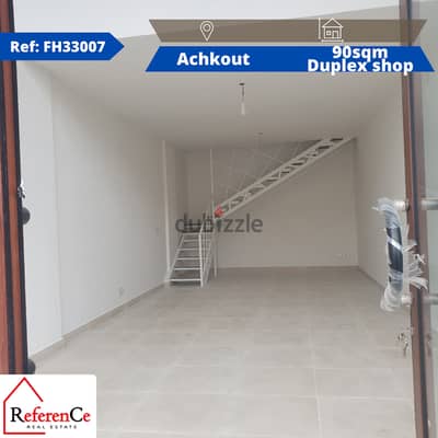 Duplex shop in Aachqout for rent محل دوبلكس للايجار في عشقوت