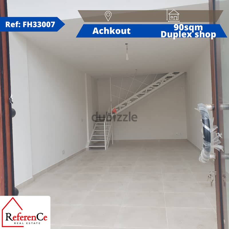 Duplex shop in Aachqout for rent محل دوبلكس للايجار في عشقوت 0