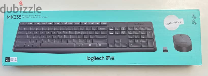 Logitech MK235 Wireless Keyboard "English/Arabic" and Mouse Combo