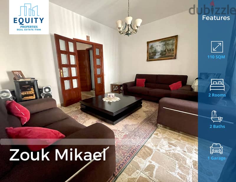 110 SQM Apartment For Sale In Zouk Mikael شقة للبيع #RK129526 0