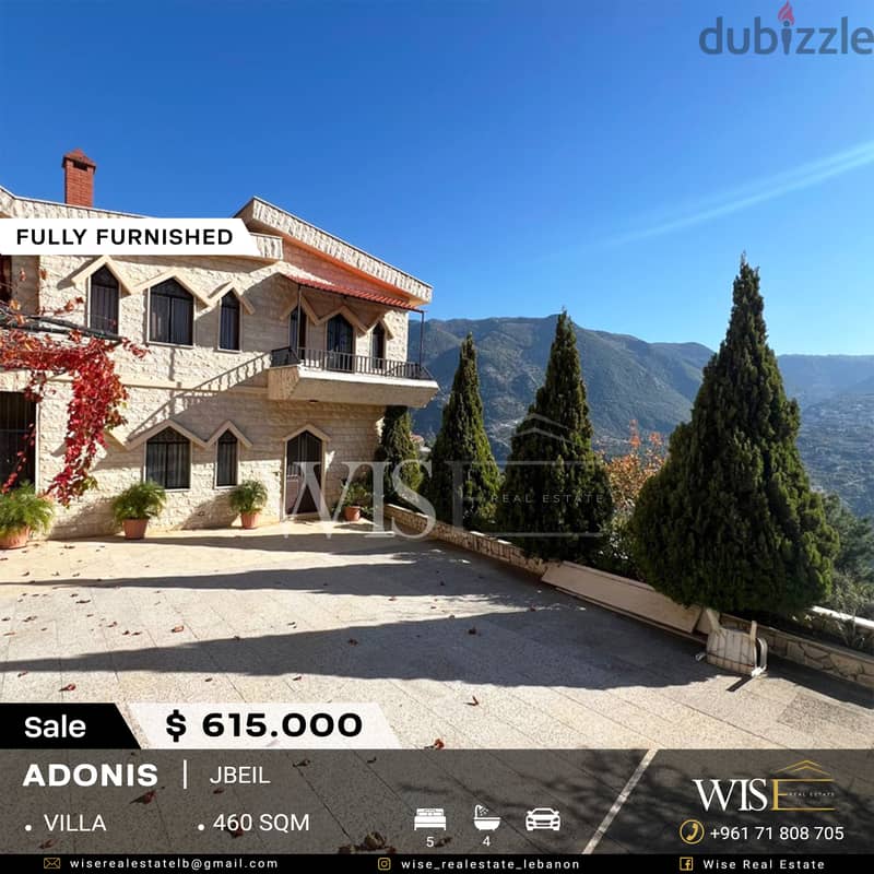  460 SQM fully furnished Villa for SALE in Adonis - jbeil! 0