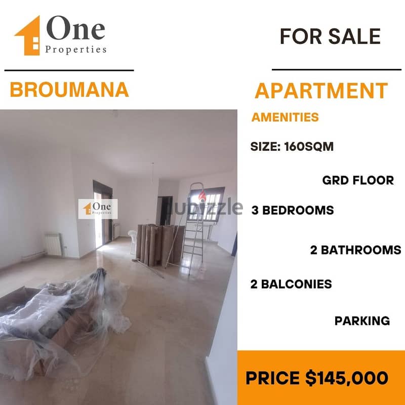 APARTMENT FOR SALE IN BROUMANA 0