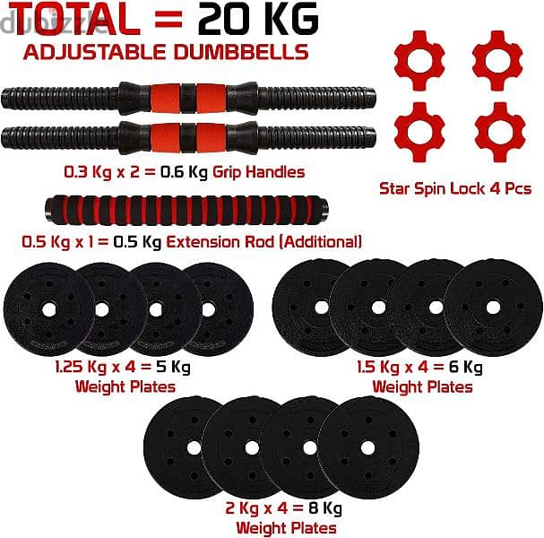 20kg Dumbbells Adjustable 1