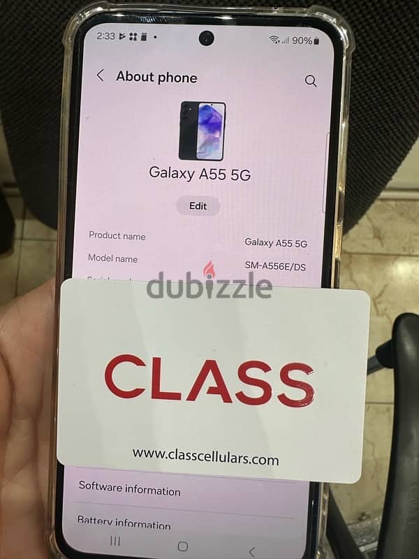 Samsung Galaxy A55 with class  warranty 1