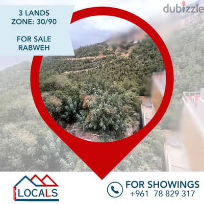 3 Prime Lands For Sale in Rabweh