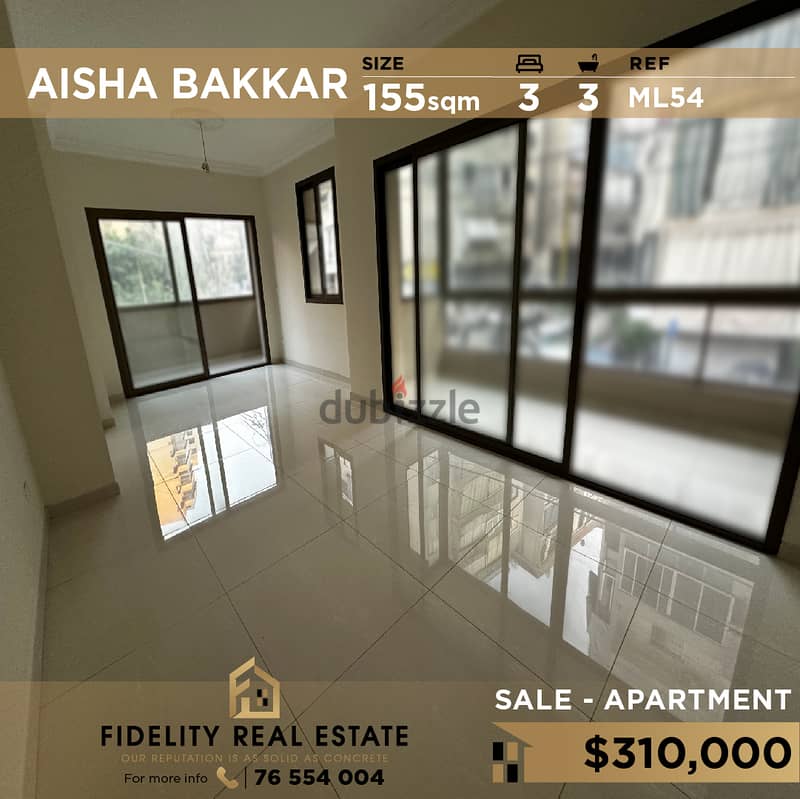 Apartment for sale in Aisha Bakkar ML54 0