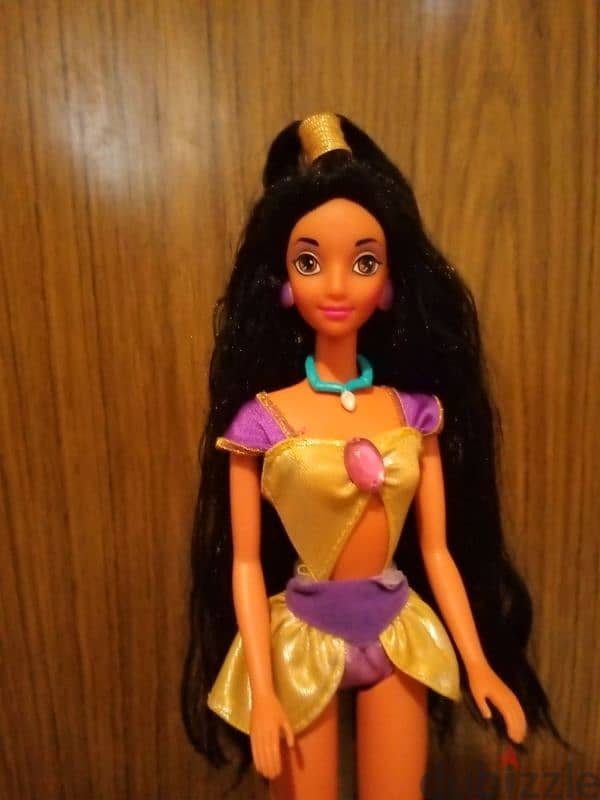 WATER JEWEL MAGIC PRINCESS JASMINE Aladdin Disney Rare Great doll 1993 2