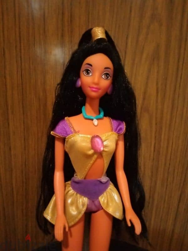 WATER JEWEL MAGIC PRINCESS JASMINE Aladdin Disney Rare Great doll 1993 4