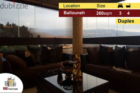 Ballouneh 260m2 | duplex | partly furnished | Luxurious |