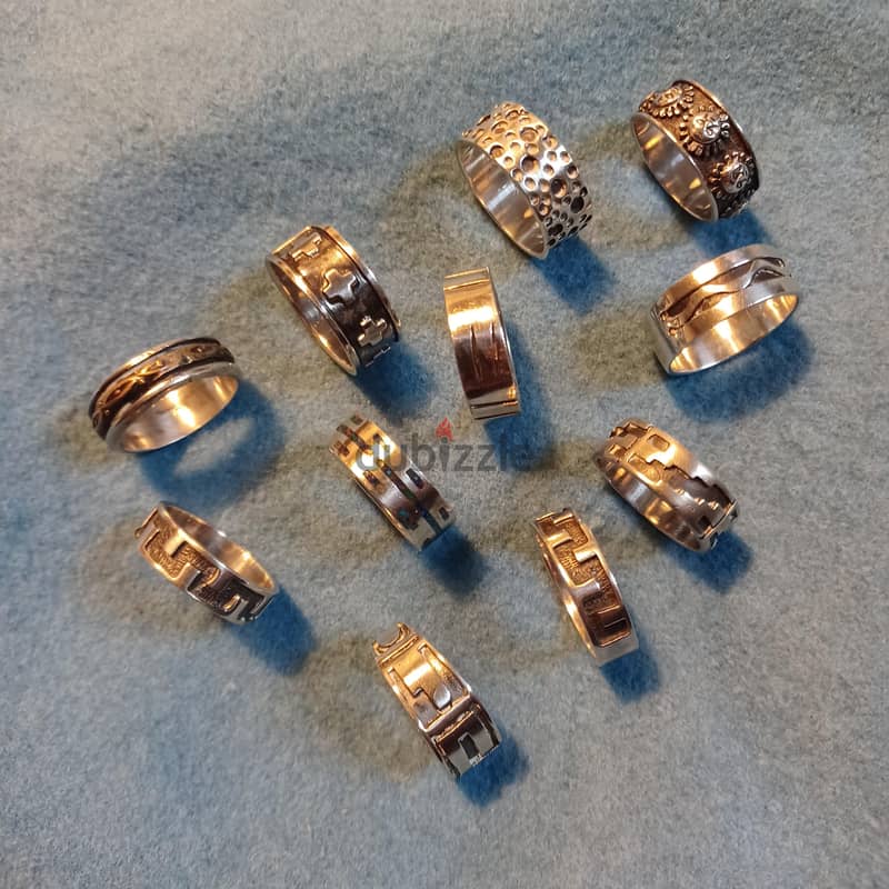 Men silver rings 0