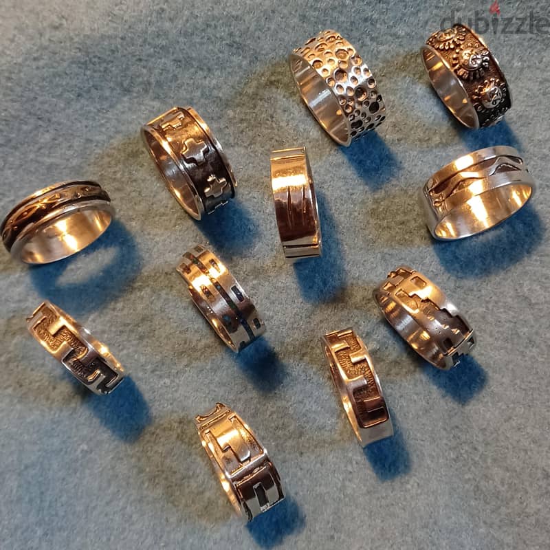 Men silver rings 1