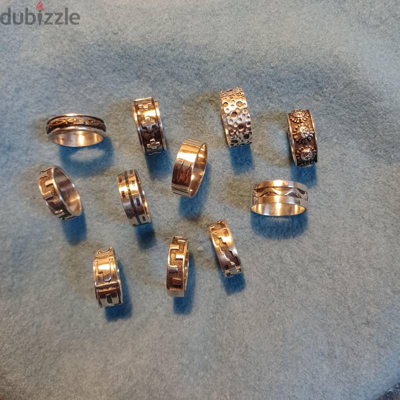 Men silver rings 13