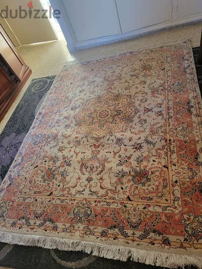 tabriz jawhar hand made iranian carpet 200 /150 silk and wool