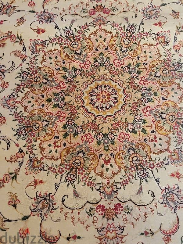 tabriz jawhar hand made iranian carpet 200 /150 silk and wool 1