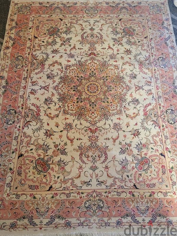 tabriz jawhar hand made iranian carpet 200 /150 silk and wool 2