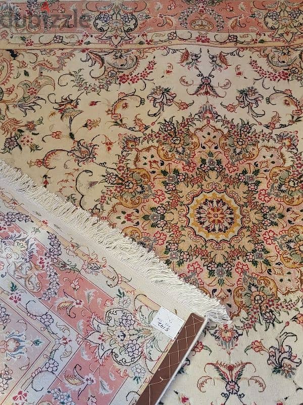 tabriz jawhar hand made iranian carpet 200 /150 silk and wool 4