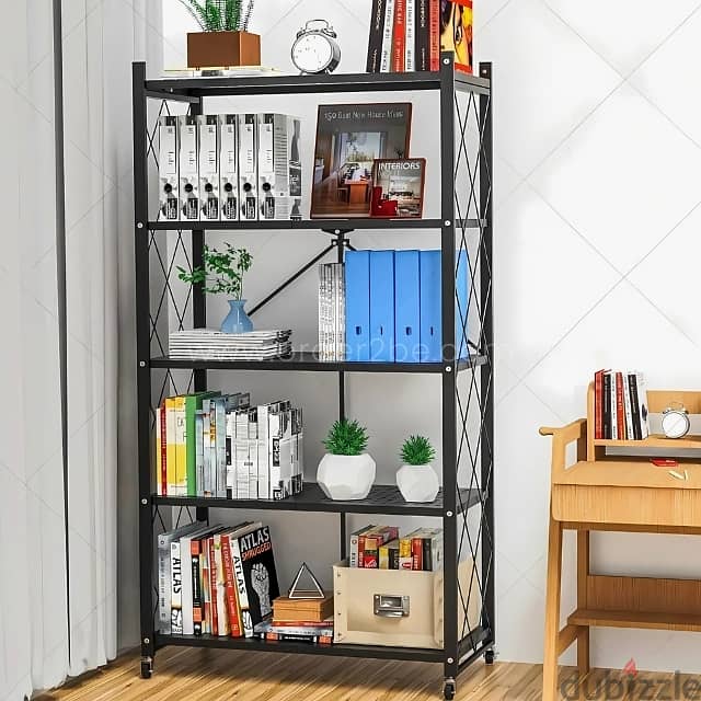 5-Tier Storage Rack – Foldable, Mobile, Ideal for Kitchens & Offices 9