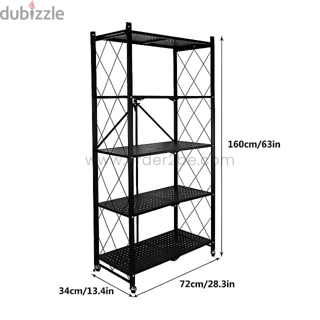 5-Tier Storage Rack – Foldable, Mobile, Ideal for Kitchens & Offices 13