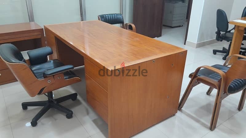 Desk with 3 chairs 1