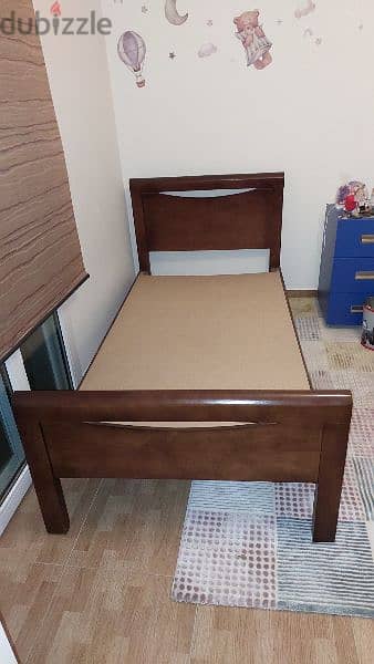 Massive Wood Bed 100cm x 200cm Single Bed 0