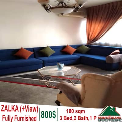 Fully Furnished 180sqm Apartment for rent in Zalka + open city view !!