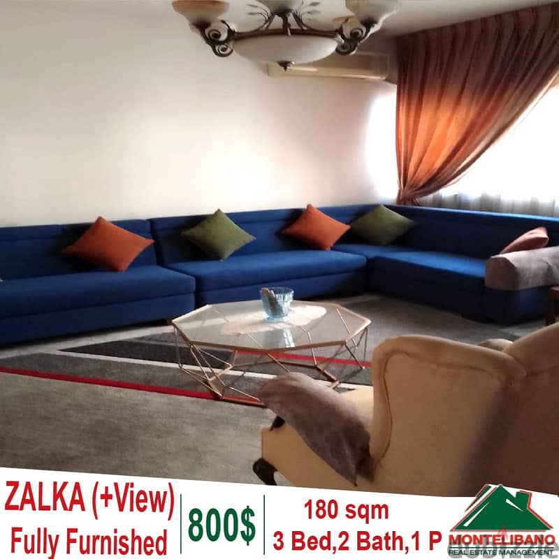 Fully Furnished 180sqm Apartment for rent in Zalka + open city view !! 0