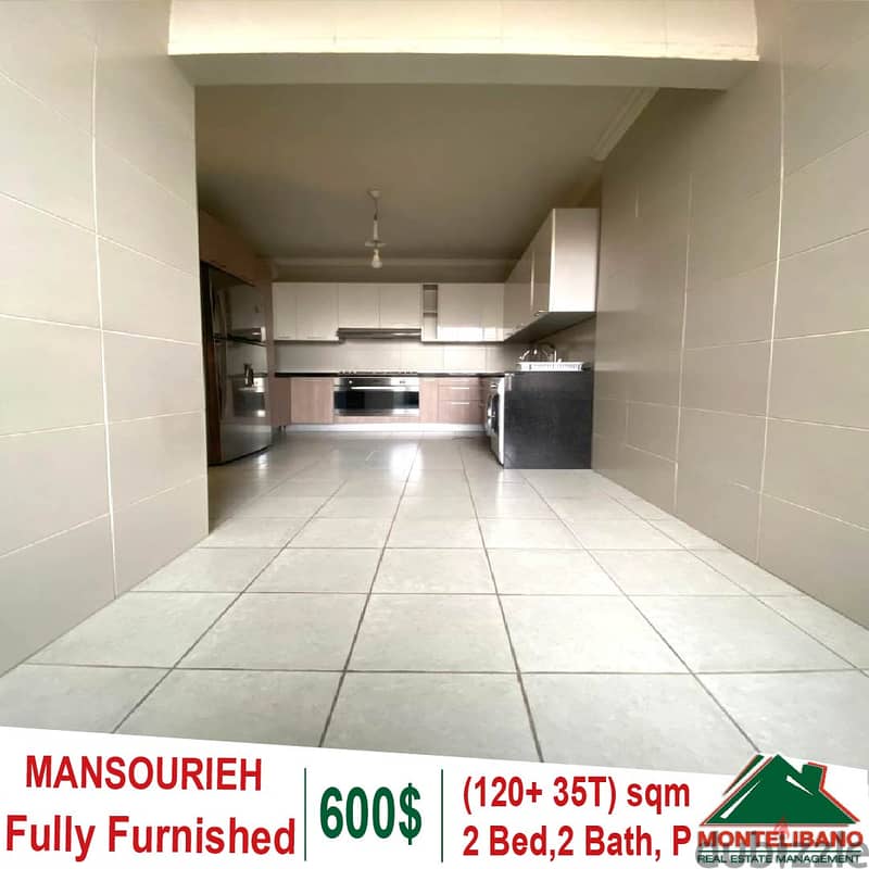 Fully Furnished 120sqm Apartmnt for rent in Mansourieh + 35sqm Terrace 0