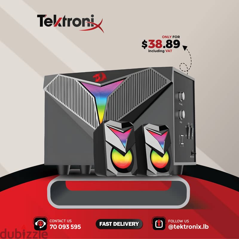 Redragon Toccata RGB  2.1 Wired Gaming Subwoofer Speakers 0