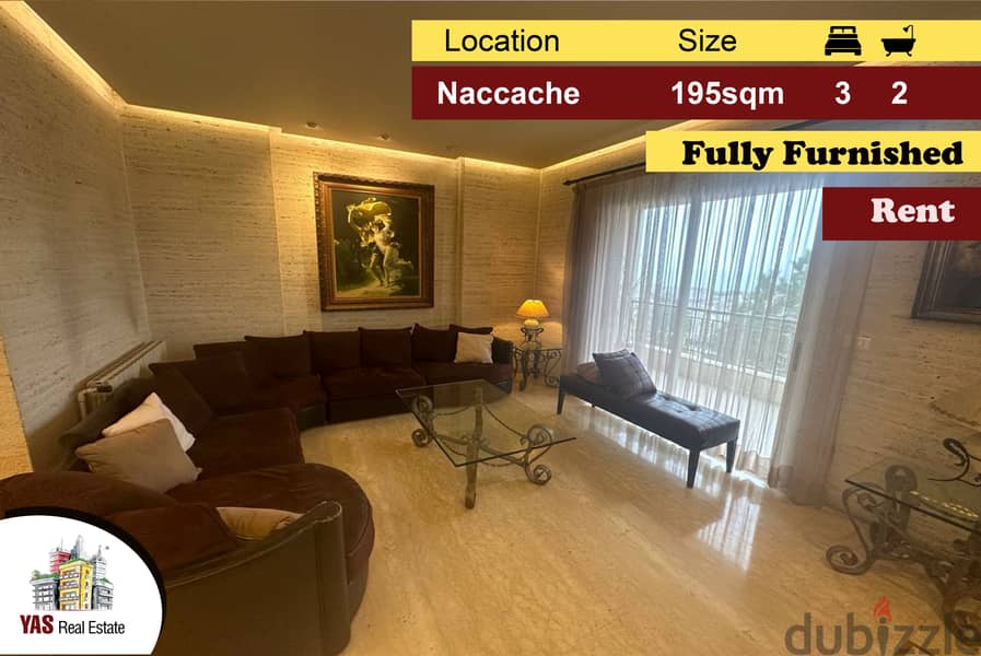 Naccache 195m2 | Rent | Furnished | View | Prime Location | Quiet |MJ 0