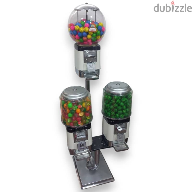 Triple Barrel Candy & Gumball Vending Machine (Refurbished) 1