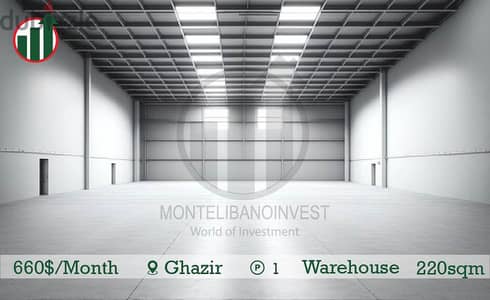 Warehouse for rent in Ghazir !!