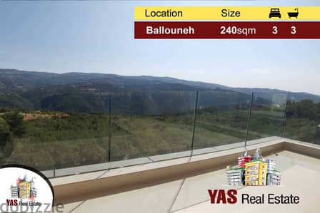 Ballouneh 240m2 duplex - new - panoramic view - private street -