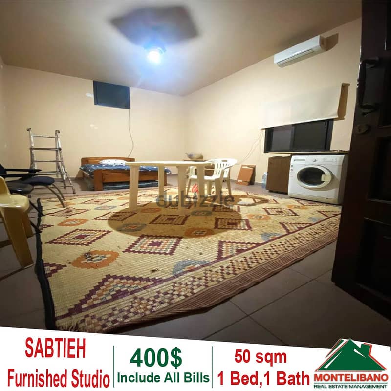 50 sqm Fully Furnished Studio For Rent in Sabtieh 0