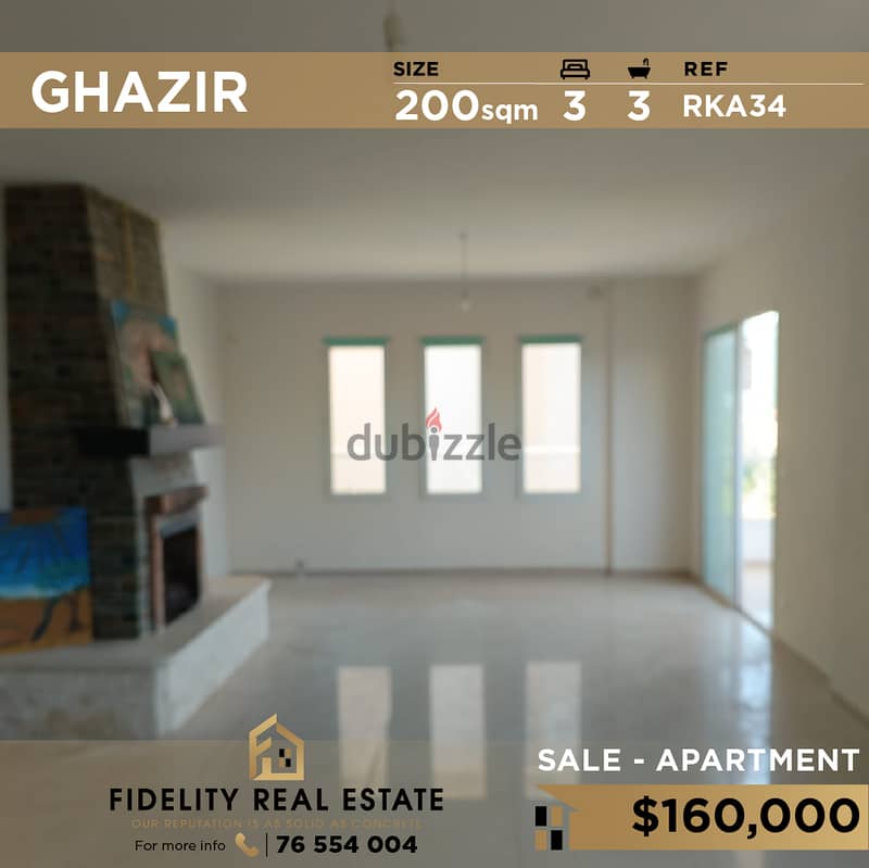 Apartment for sale in Ghazir RKA34 0