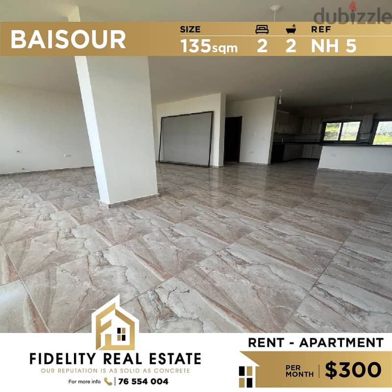 Apartment for rent in Baisour NH5 في بيصور للإيجار 0