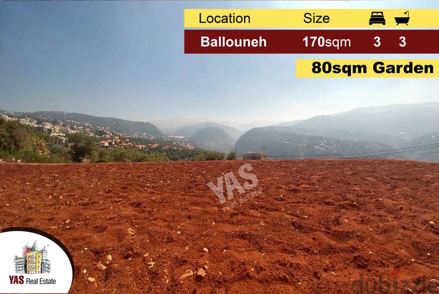 Ballouneh 170m2 + 80m2 garden - new - panoramic view- 0