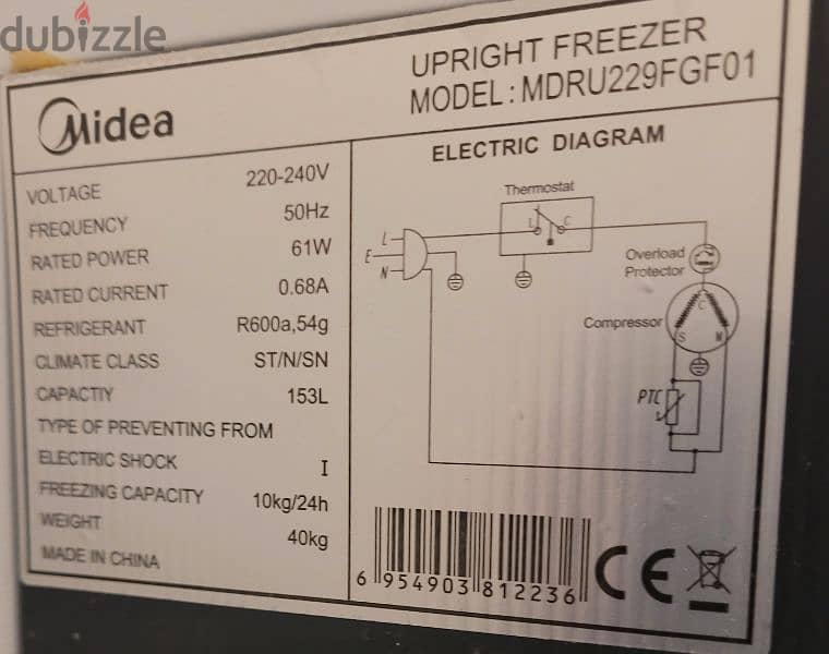 Midea Upright Freezer 3