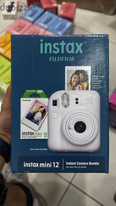 Fujifilm instax mini 12 instant camera bundle clay white