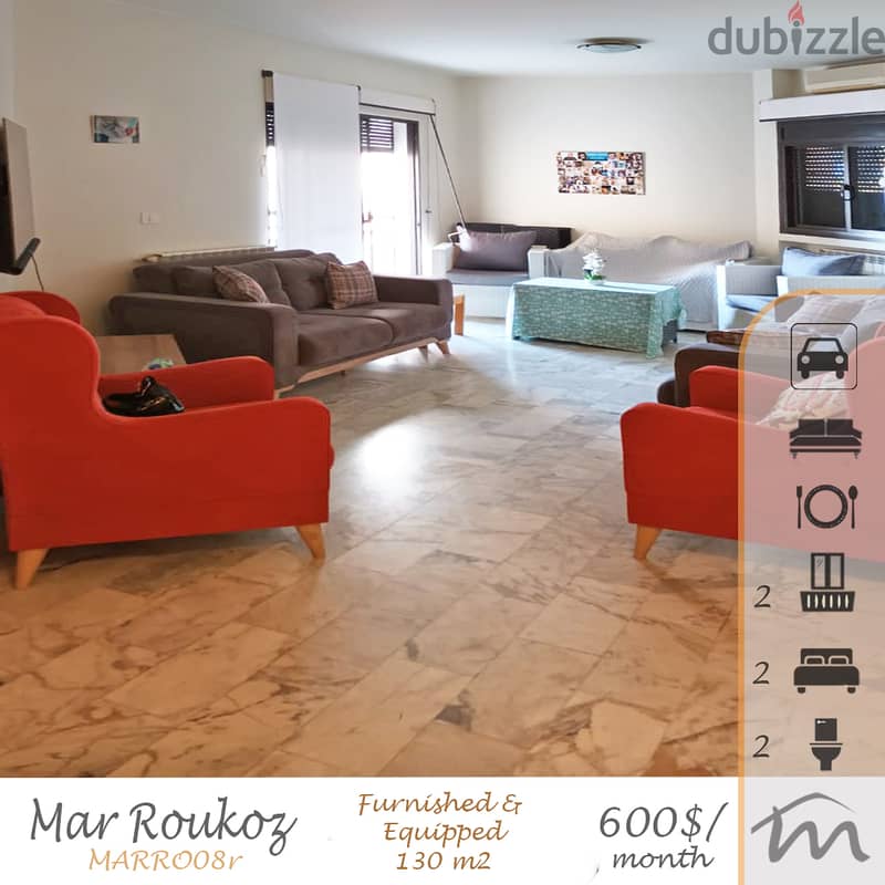 Mar Roukoz | Furnished/Equipped 130m² | Floor 2 | Great Neighborhood 0