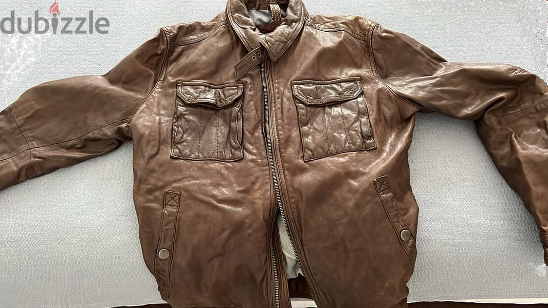 MASSIMO DUTTI Genuine Leather Jacket for Men - Size 50 - NEW 7